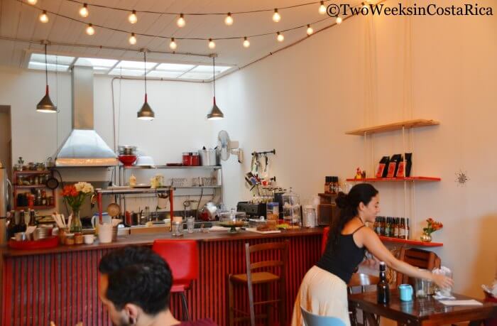 Lunch at Cafe Rojo in downtown San Jose, Costa Rica 