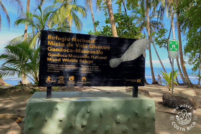 Gandoca-Manzanillo Mixed Wildlife Refuge Sign