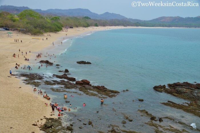 Many people at Playa Conchal near Brasilito
