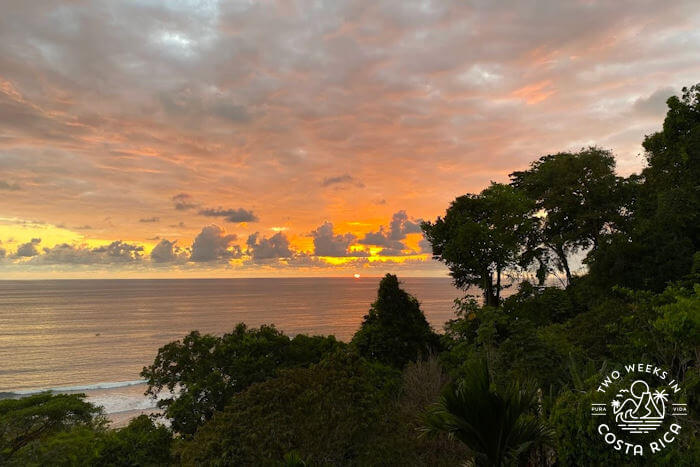 Sunset from the hills above Playa Dominicalito