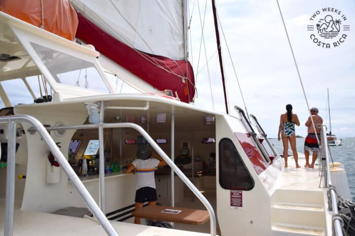 view from the back of a catamaran