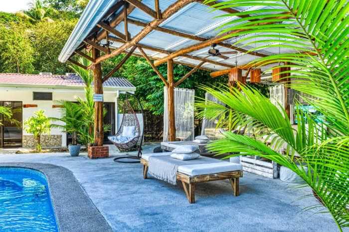 poolside lounging area